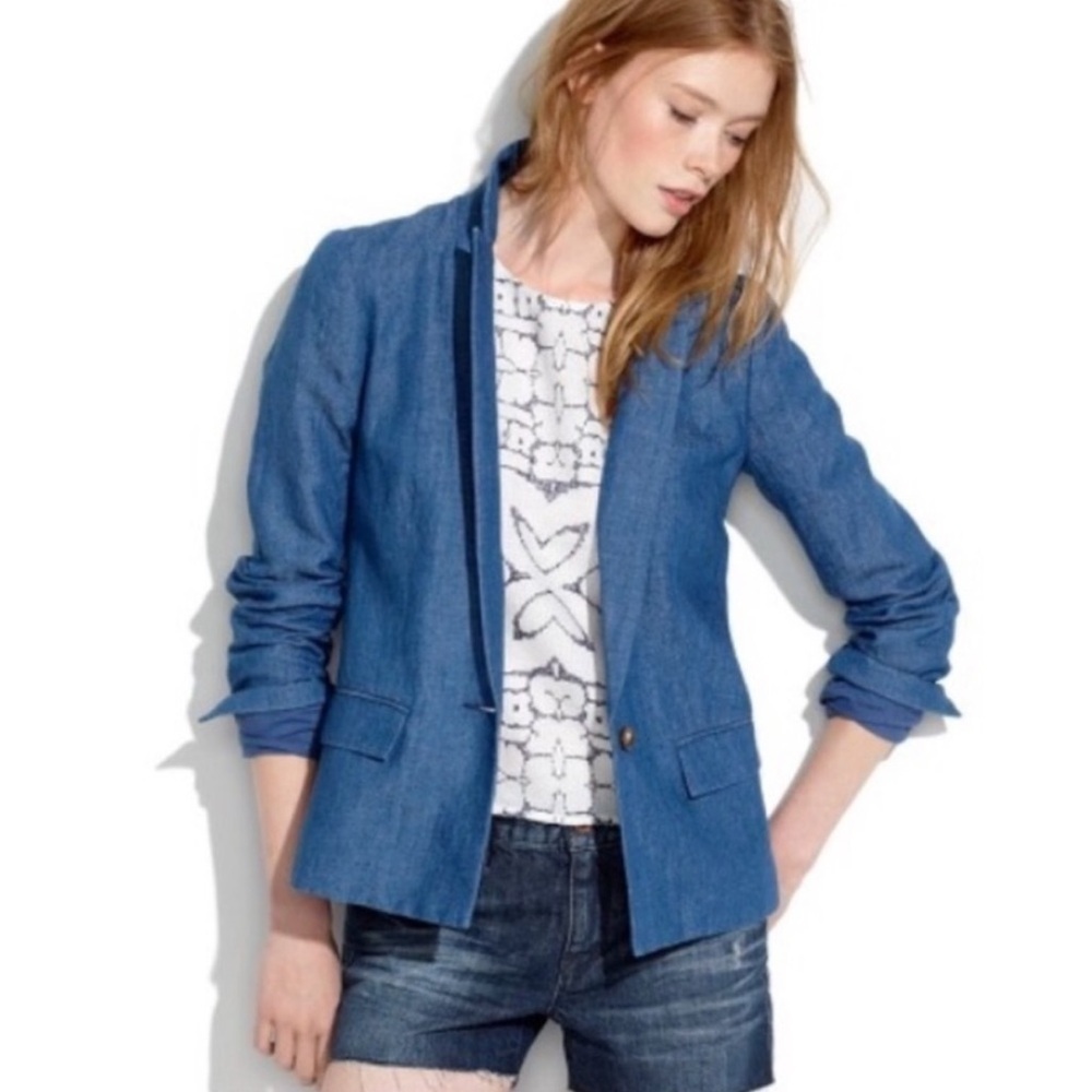 Madewell | Linen Chambray Natural Fibers Blazer Size 2